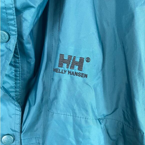 Helly Hansen Mens Large Packable Adjustable Rain Wind Full Zip Jacket Blue Flaws - Picture 5 of 16